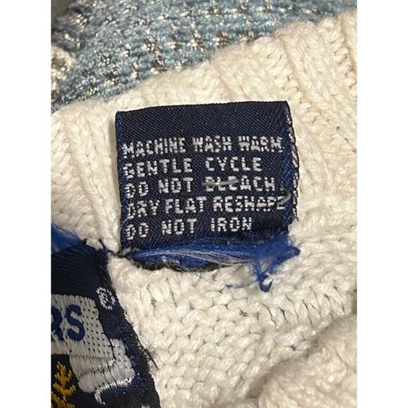 Vintage Gulf Traders Sweater Men’s Large – White & Black Striped Knit - Picture 4 of 4